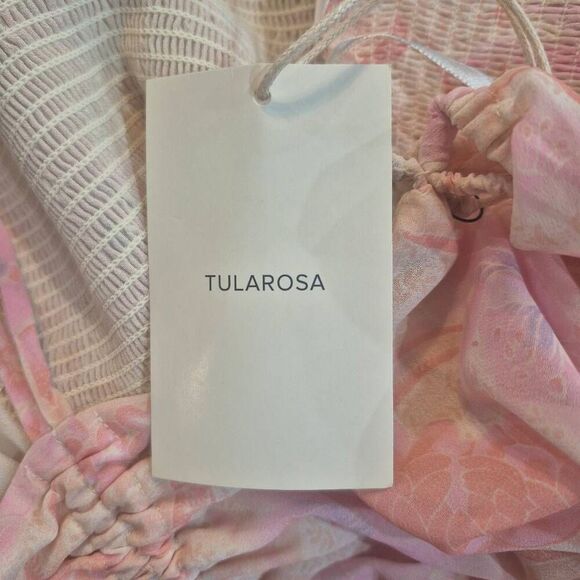 Tularosa Women's Cream & Pink Poly Georgette Top NEW - Picture 13 of 15